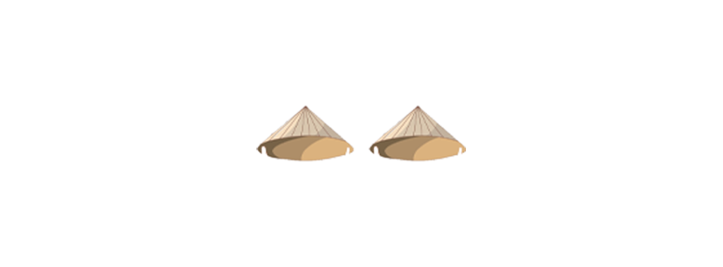 Two conical hats